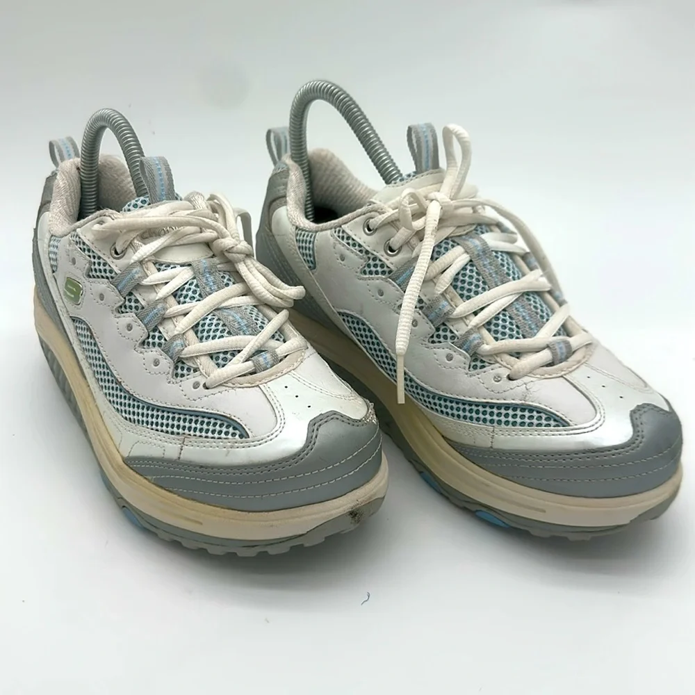 Skechers Shape Up (11803) Shoes Women’s Size 7.5 White - Blue - Silver
